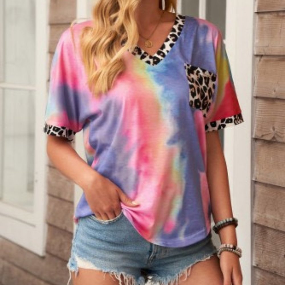 Hypnotized Tie Dye Leopard Tee